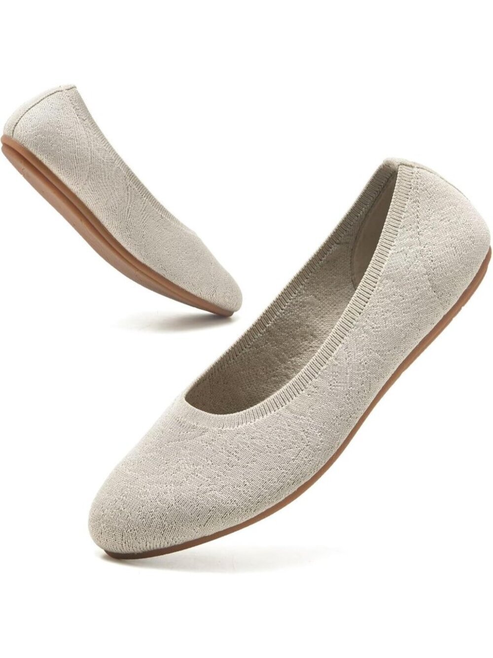 〽️Women's Nude Ballet Flats Comfortable Slip On Round Toe Walking Shoes